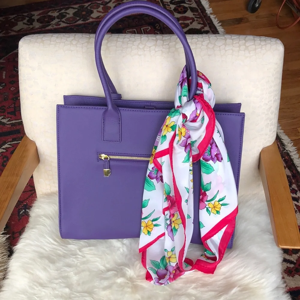 Large Square Pink Floral Scarf